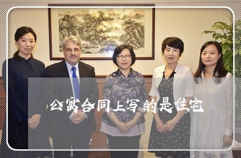 公寓合同上写的是住宅/2023041018264