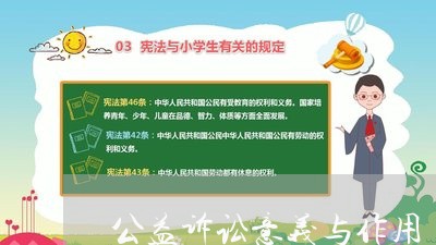 公益诉讼意义与作用