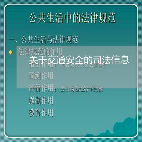 关于交通安全的司法信息