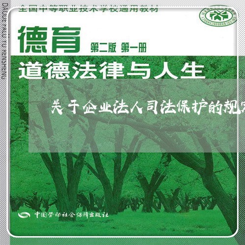关于企业法人司法保护的规定 关于企业法人司法保护的规定
