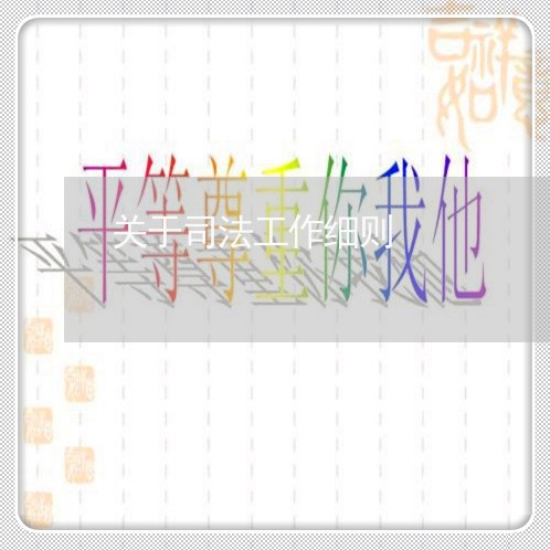 关于司法工作细则