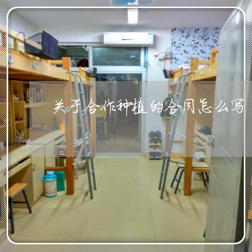 关于合作种植的合同怎么写/2023022649289 关于合作种植的合同怎么写/2023022649289