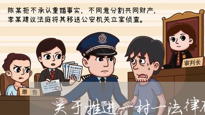 关于推进一村一法律顾问