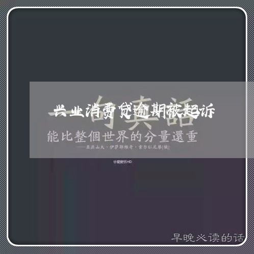 兴业消费贷逾期被起诉/2023102626059