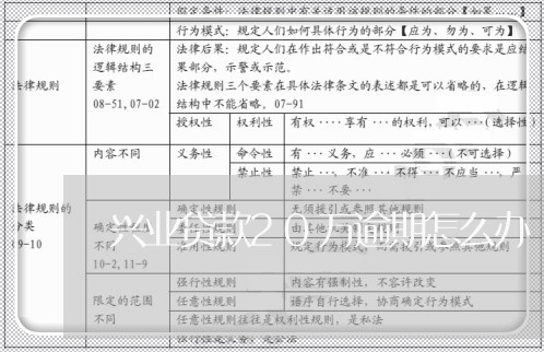 兴业贷款20万逾期怎么办/2023032495748