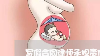 写假合同律师承担责任么/2023061805269