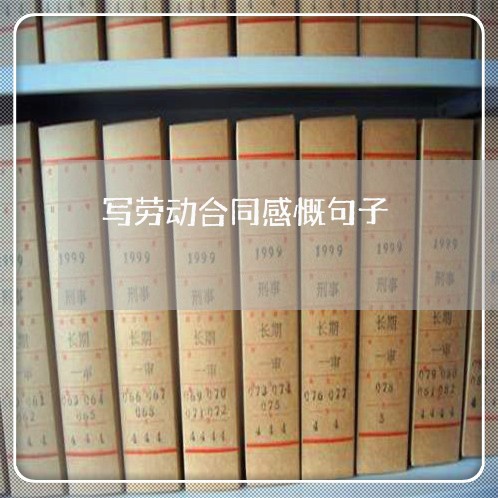 写劳动合同感慨句子