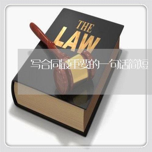 写合同最重要的一句话简短/2023061662514 写合同最重要的一句话简短/2023061662514