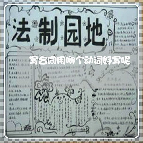 写合同用哪个动词好写呢/2023022725270