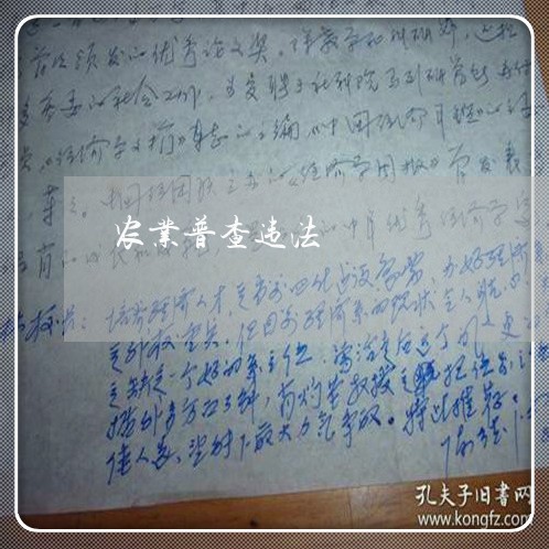 农业普查违法