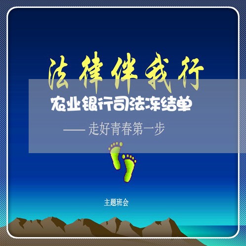 农业银行司法冻结单