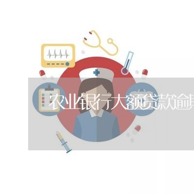 农业银行大额贷款逾期怎么办/2023032429270