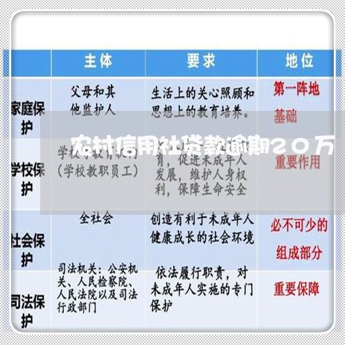 农村信用社贷款逾期20万/2023060508370