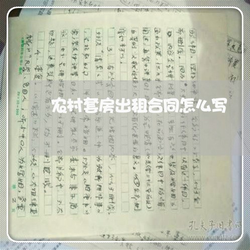 农村套房出租合同怎么写/2023022676160