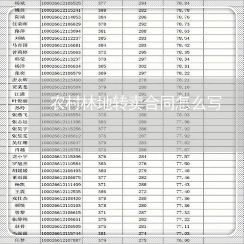 农村林地转卖合同怎么写 农村林地转卖合同怎么写