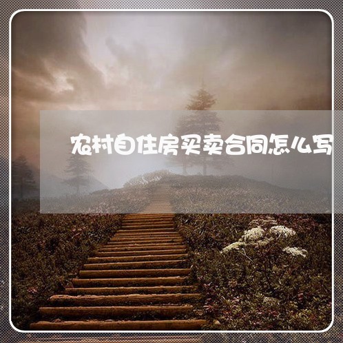 农村自住房买卖合同怎么写/2023041770683