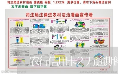 农行信用卡2万逾期被起诉