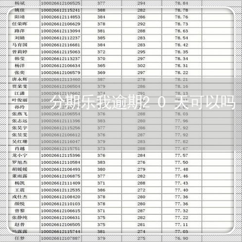 分期乐我逾期20天可以吗/2023042303836