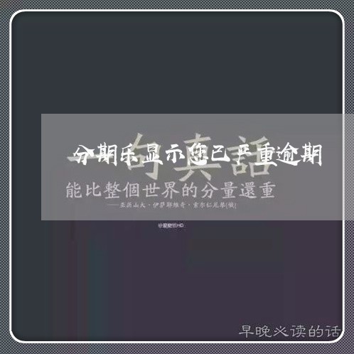 分期乐显示您已严重逾期/2023062026168