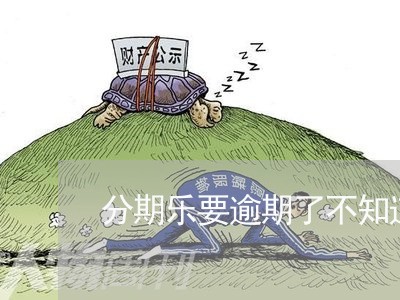 分期乐要逾期了不知道怎么办