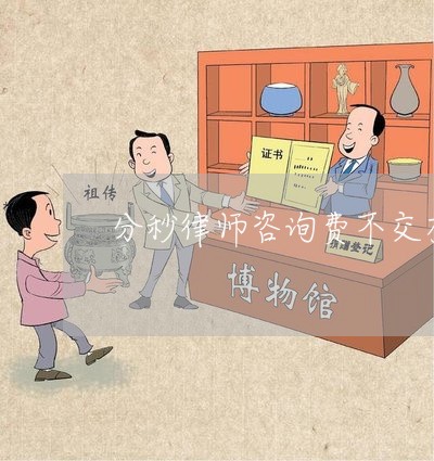 分秒律师咨询费不交有什么影响