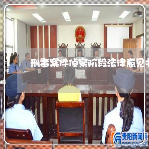 刑事案件侦察阶段法律意见书