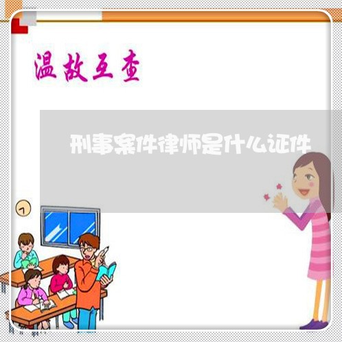 刑事案件律师是什么证件