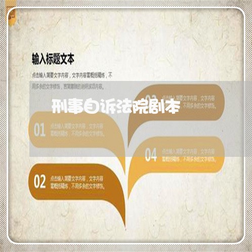 刑事自诉法院剧本 刑事自诉法院剧本
