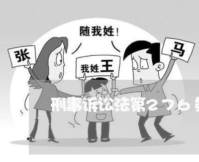 刑事诉讼法第276条规定