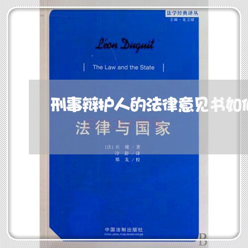 刑事辩护人的法律意见书如何写