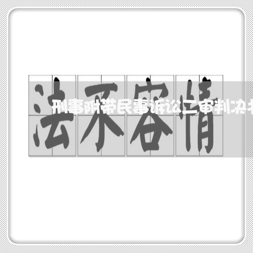 刑事附带民事诉讼二审判决书