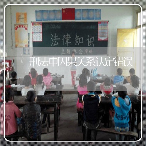 刑法中因果关系认定错误 刑法中因果关系认定错误