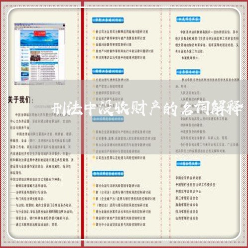 刑法中没收财产的名词解释 刑法中没收财产的名词解释