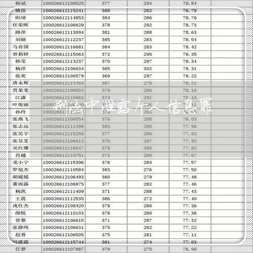 刑法中泄露个人信息罪