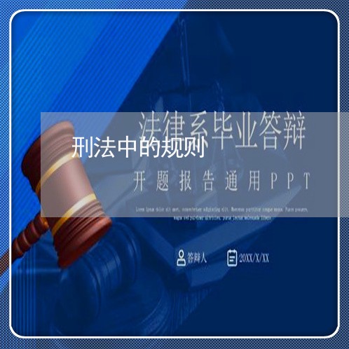 刑法中的规则 刑法中的规则