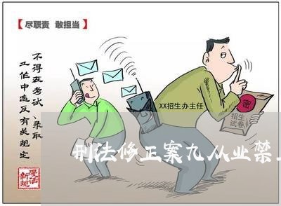 刑法修正案九从业禁止制度