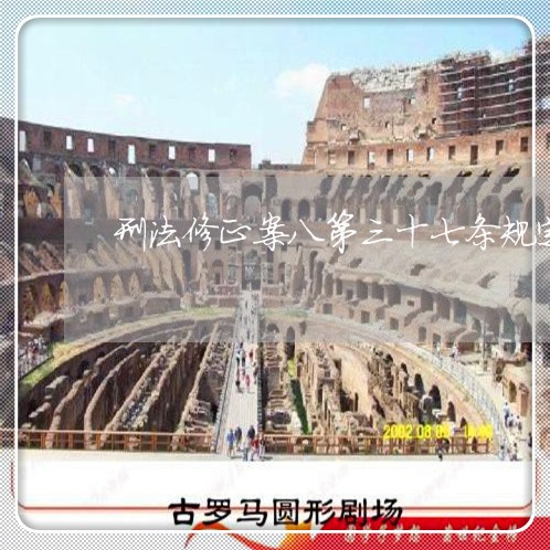 刑法修正案八第三十七条规定