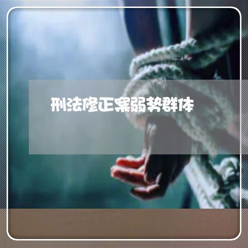 刑法修正案弱势群体