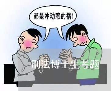 刑法博士生考题 刑法博士生考题
