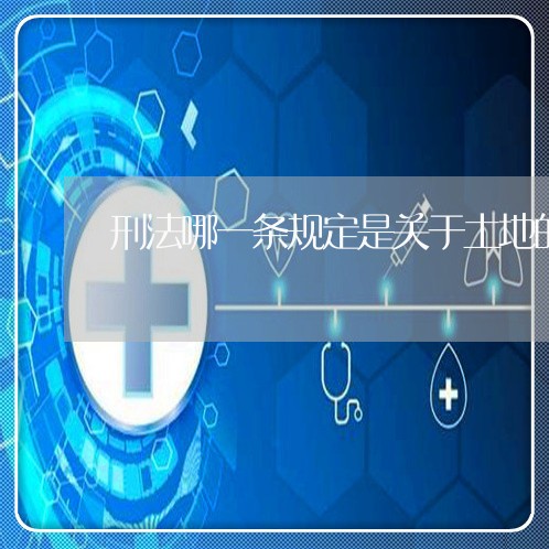 刑法哪一条规定是关于土地的 刑法哪一条规定是关于土地的