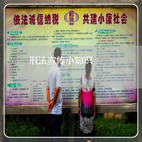 刑法宣传小知识 刑法宣传小知识