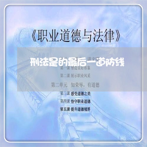 刑法是的最后一道防线