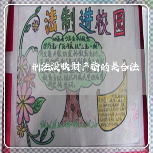 刑法没收财产指的是合法 刑法没收财产指的是合法