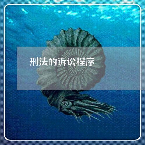 刑法的诉讼程序