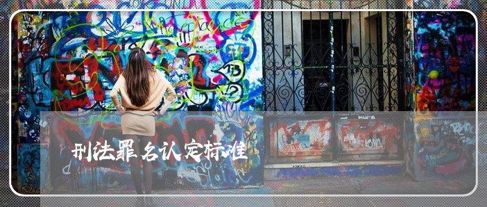 刑法罪名认定标准
