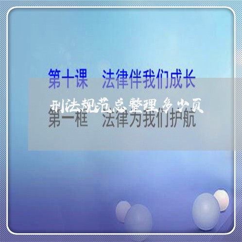 刑法规范总整理多少页