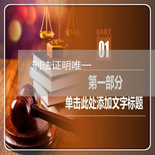 刑法证明唯一