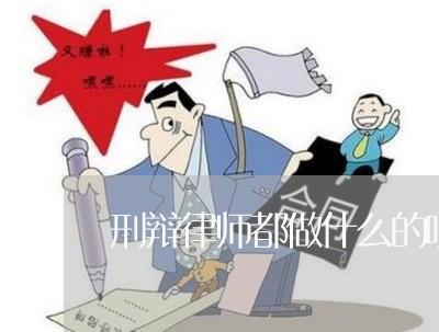 刑辩律师都做什么的呀工作/2023060390481