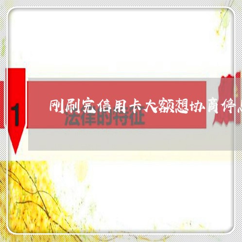 刚刷完信用卡大额想协商停息挂账 刚刷完信用卡大额想协商停息挂账