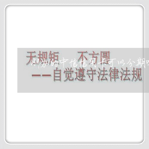 刚办的中信信用卡可以分期吗吗